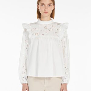 Blusa de popeline de algodão