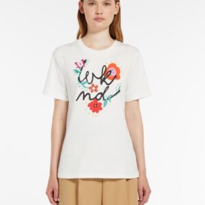 T-shirt Max Mara em algodão com imagem estampada à frente