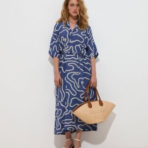 Vestido Midi com Padrão Decenio