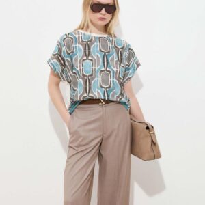 Blusa Fluída com Estampado Decenio