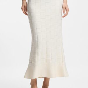 Saia maxi com estrutura de xadrez tricotada Boss