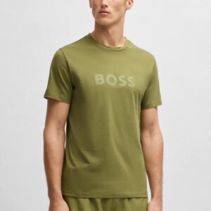 T-SHIRT BOSS EM JERSEY DE ALGODÃO COM ESTAMPADO DE LOGÓTIPO