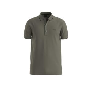 POLO BOSS DE AJUSTE SLIM EM ALGODÃO PIQUÉ COM LOGÓTIPO TONAL