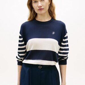 Blusa Tommy de Gola Redonda Relaxada com Seda