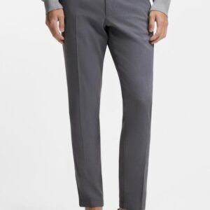 CALÇAS BOSS DE AJUSTE SLIM EM ALGODÃO DOBBY ELÁSTICO