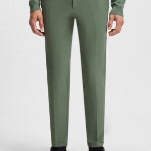 CALÇAS BOSS DE AJUSTE SLIM EM TECIDO ELÁSTICO REPELENTE À ÁG