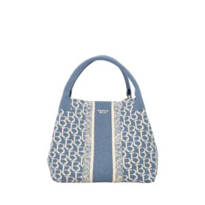 Bolsa média Saint Tropez Tosca Blu com logo na cor marfim