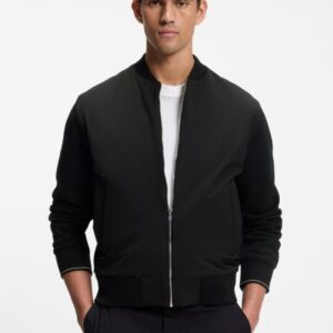Camisola BOSS acolchoada com fecho em tecidos mistos
