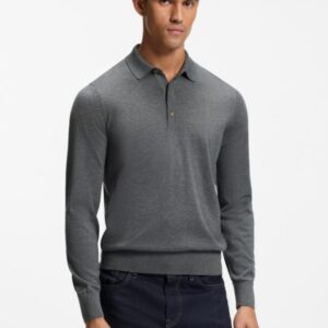 Camisola BOSS polo em lã merino