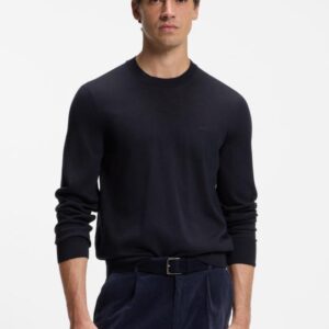 Camisola BOSS em lã virgem com logótipo bordado