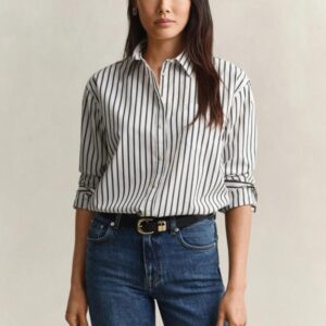 Camisa em popelina às riscas Classic relaxed fit Gant
