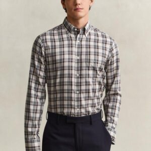 Camisa GANT de sarja com padrão de xadrez