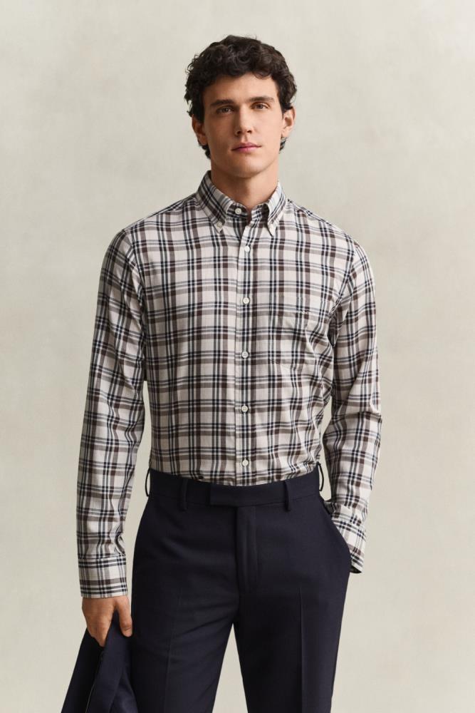 Camisa GANT de sarja com padrão de xadrez