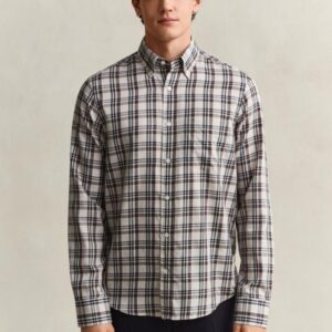 Camisa GANT de sarja com padrão de xadrez - Thumbnail Image 3