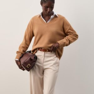 Camisola de Malha em Lã com Decote em V Decenio - Thumbnail Image 6