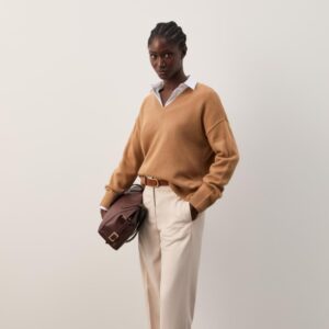 Camisola de Malha em Lã com Decote em V Decenio - Thumbnail Image 8