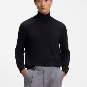 Camisola BOSS de gola alta em lã merino extra fina