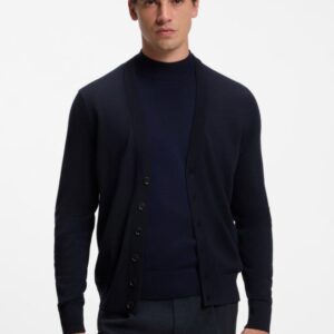Cardigan BOSS com botões em lã merino extrafina