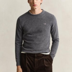 CAMISOLA GANT LÃ DE CORDEIRO SUPERFINA COM DECOTE EM C