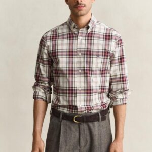 CAMISA GANT REGULAR XADREZ DE POPELINE